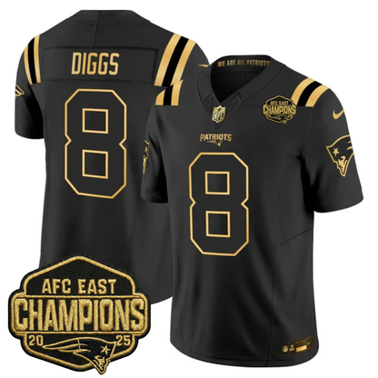 NE 2025 AFC East Champions Gold Vapor Limited Jersey - All Stitched-DTD