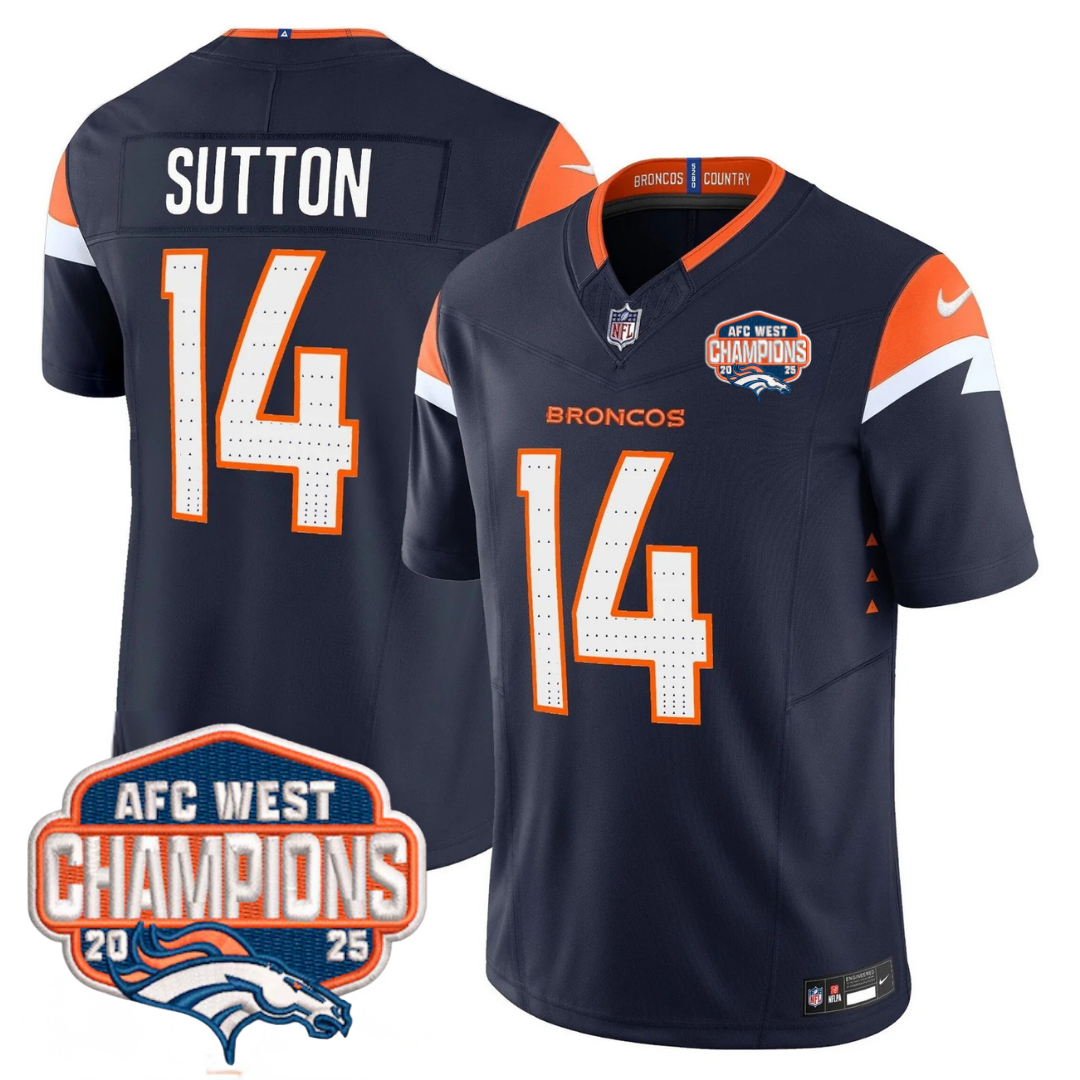 DEN AFC West Champions Patch Vapor Limited Jersey V2 - All Stitched-DTD