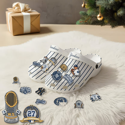 NY World Series White clogs - Charms Gift Set-DTD