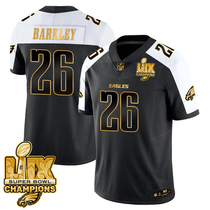 PHI Super Bowl LIX Champions Gold Trim Vapor Limited Jersey - All Stitched-DTD