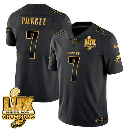 PHI Super Bowl LIX Champions Gold Trim Vapor Limited Jersey - All Stitched-DTD