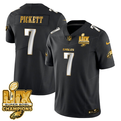 PHI Super Bowl LIX Champions Gold Trim Vapor Limited Jersey - All Stitched-DTD