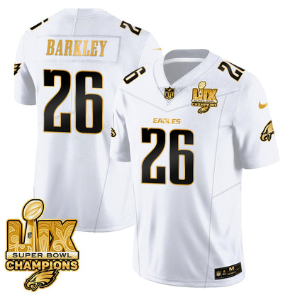 PHI Super Bowl LIX Champions Gold Trim Vapor Limited Jersey - All Stitched-DTD