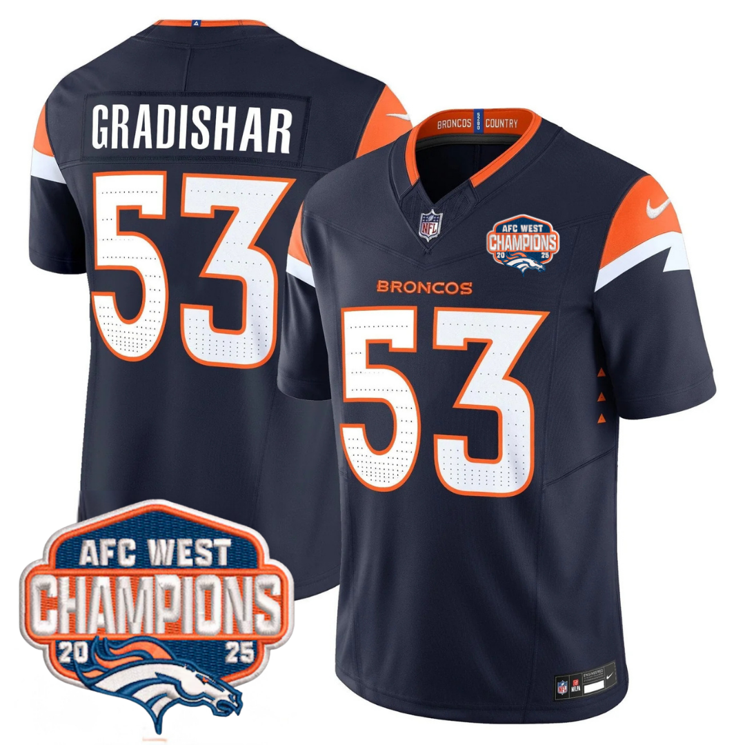 DEN AFC West Champions Patch Vapor Limited Jersey V2 - All Stitched-DTD