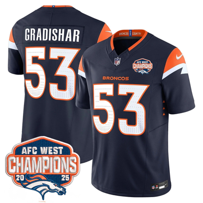DEN AFC West Champions Patch Vapor Limited Jersey V2 - All Stitched-DTD