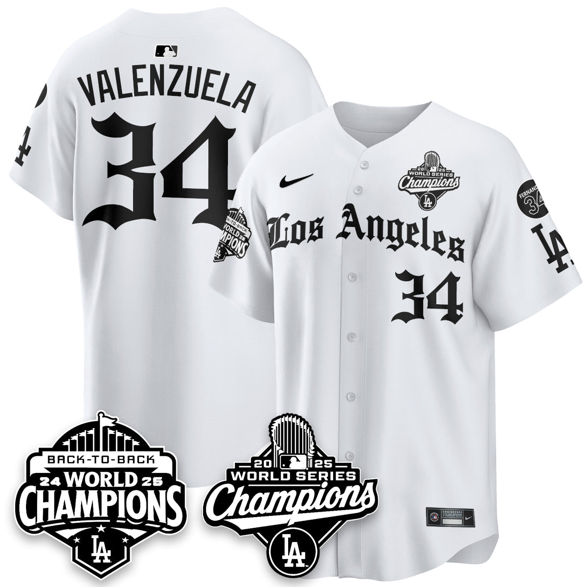 LAD 2025 World Series Champions Vapor Premier Limited Jersey - LA Gothic Edition - All Stitched-DTD