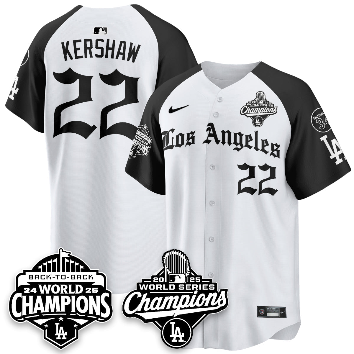 LAD 2025 World Series Champions Vapor Premier Limited Jersey - LA Gothic Edition - All Stitched-DTD