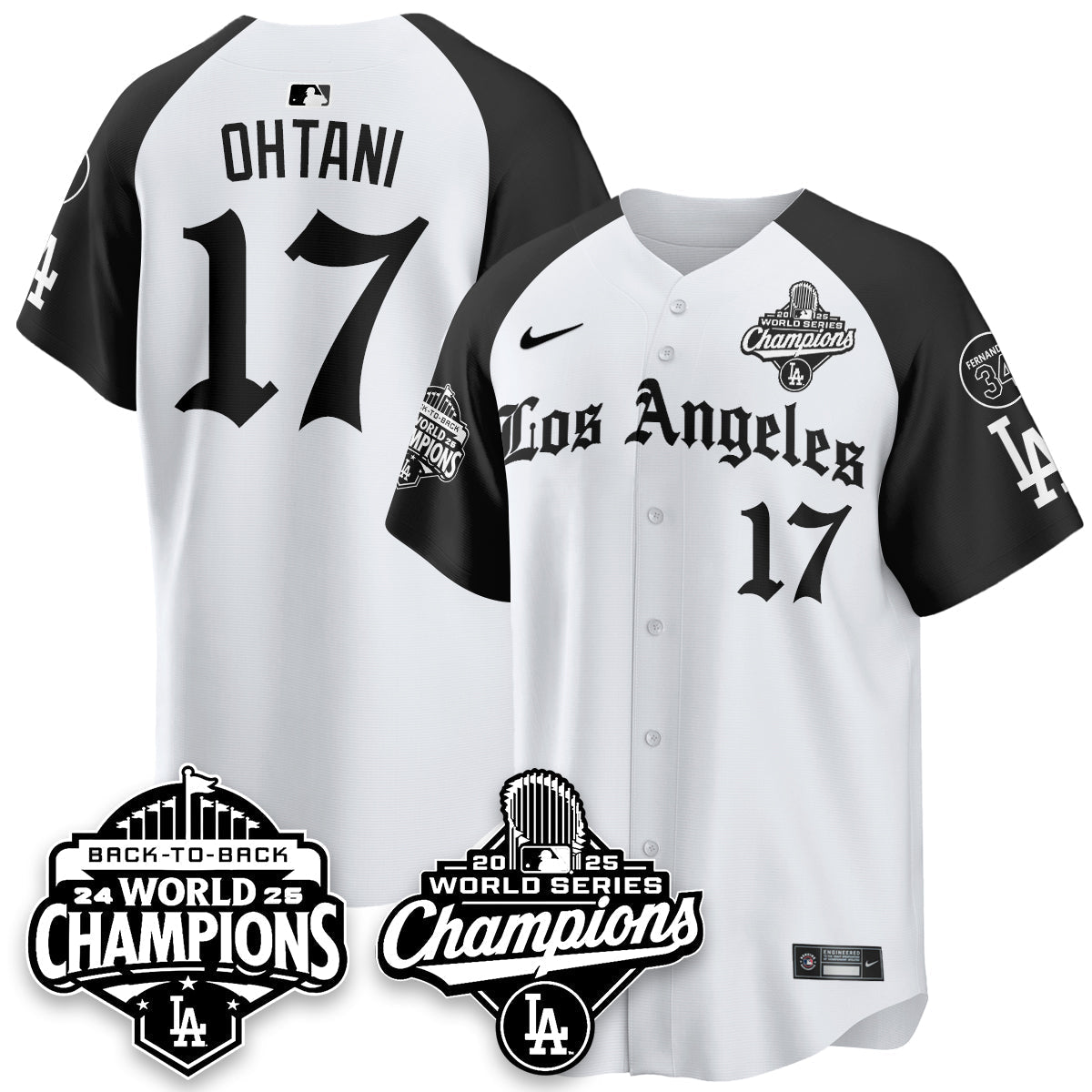 LAD 2025 World Series Champions Vapor Premier Limited Jersey - LA Gothic Edition - All Stitched-DTD
