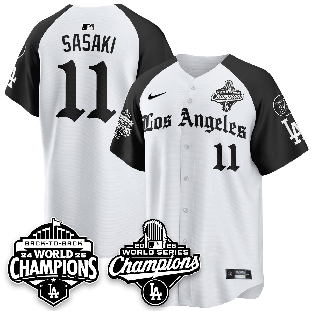LAD 2025 World Series Champions Vapor Premier Limited Jersey - LA Gothic Edition - All Stitched-DTD