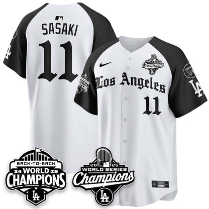 LAD 2025 World Series Champions Vapor Premier Limited Jersey - LA Gothic Edition - All Stitched-DTD