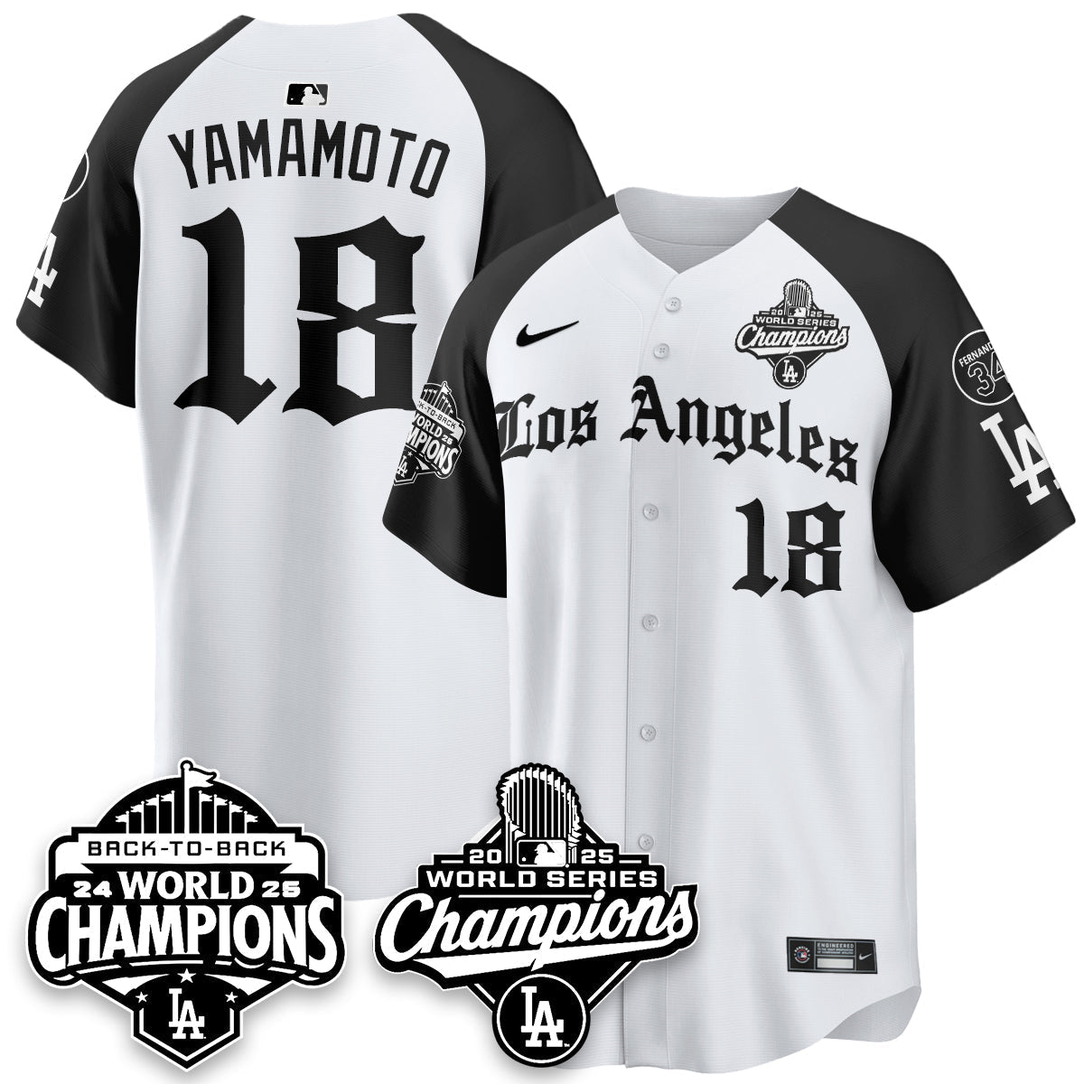 LAD 2025 World Series Champions Vapor Premier Limited Jersey - LA Gothic Edition - All Stitched-DTD