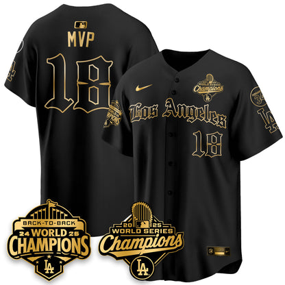 LAD 2025 World Series Champions Vapor Premier Limited Jersey - LA Gothic Edition - All Stitched-DTD