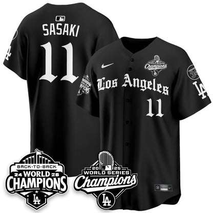 LAD 2025 World Series Champions Vapor Premier Limited Jersey - LA Gothic Edition - All Stitched-DTD