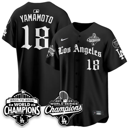 LAD 2025 World Series Champions Vapor Premier Limited Jersey - LA Gothic Edition - All Stitched-DTD