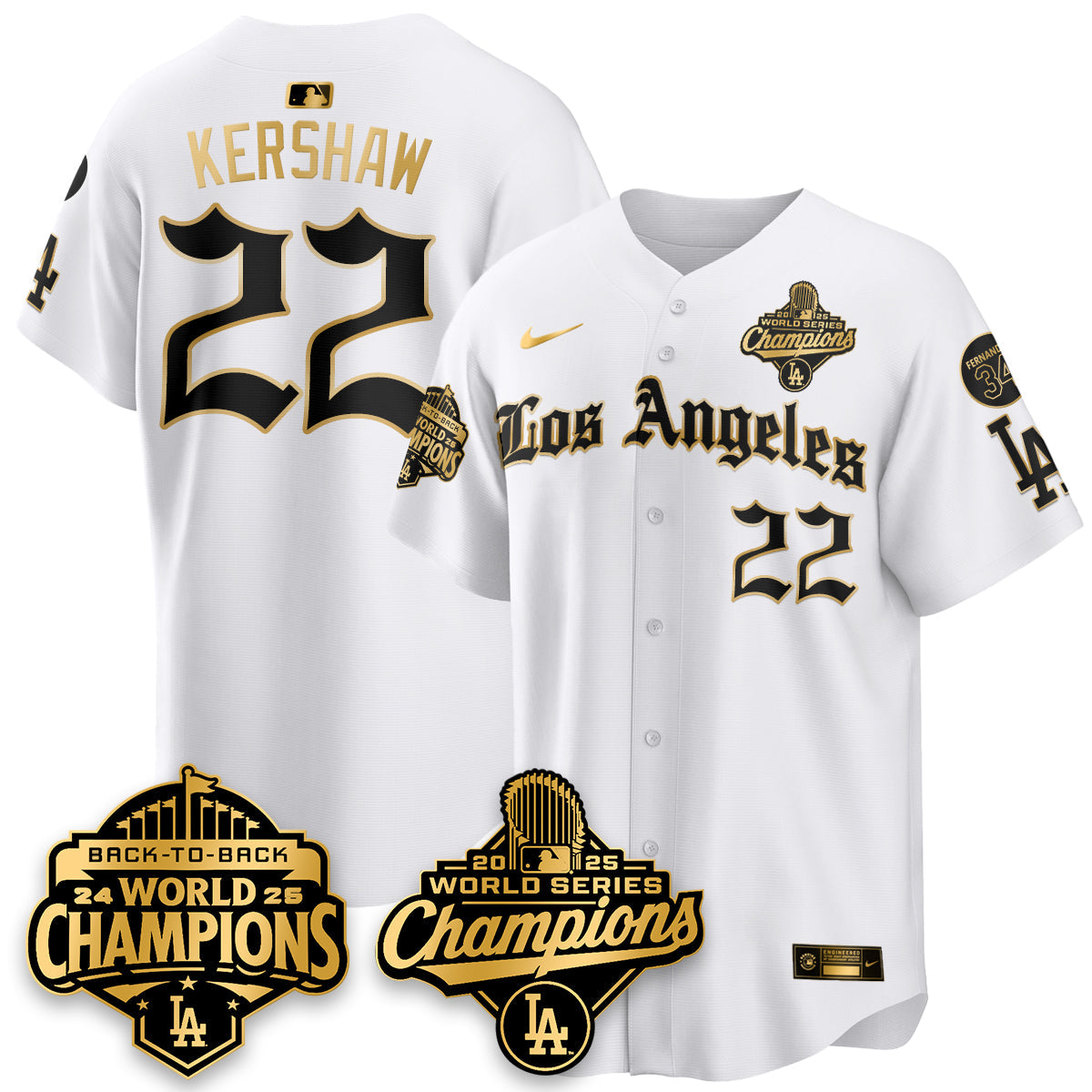 LAD 2025 World Series Champions Vapor Premier Limited Jersey - LA Gothic Edition - All Stitched-DTD