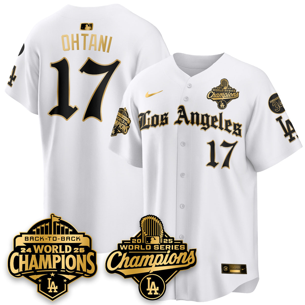 LAD 2025 World Series Champions Vapor Premier Limited Jersey - LA Gothic Edition - All Stitched-DTD