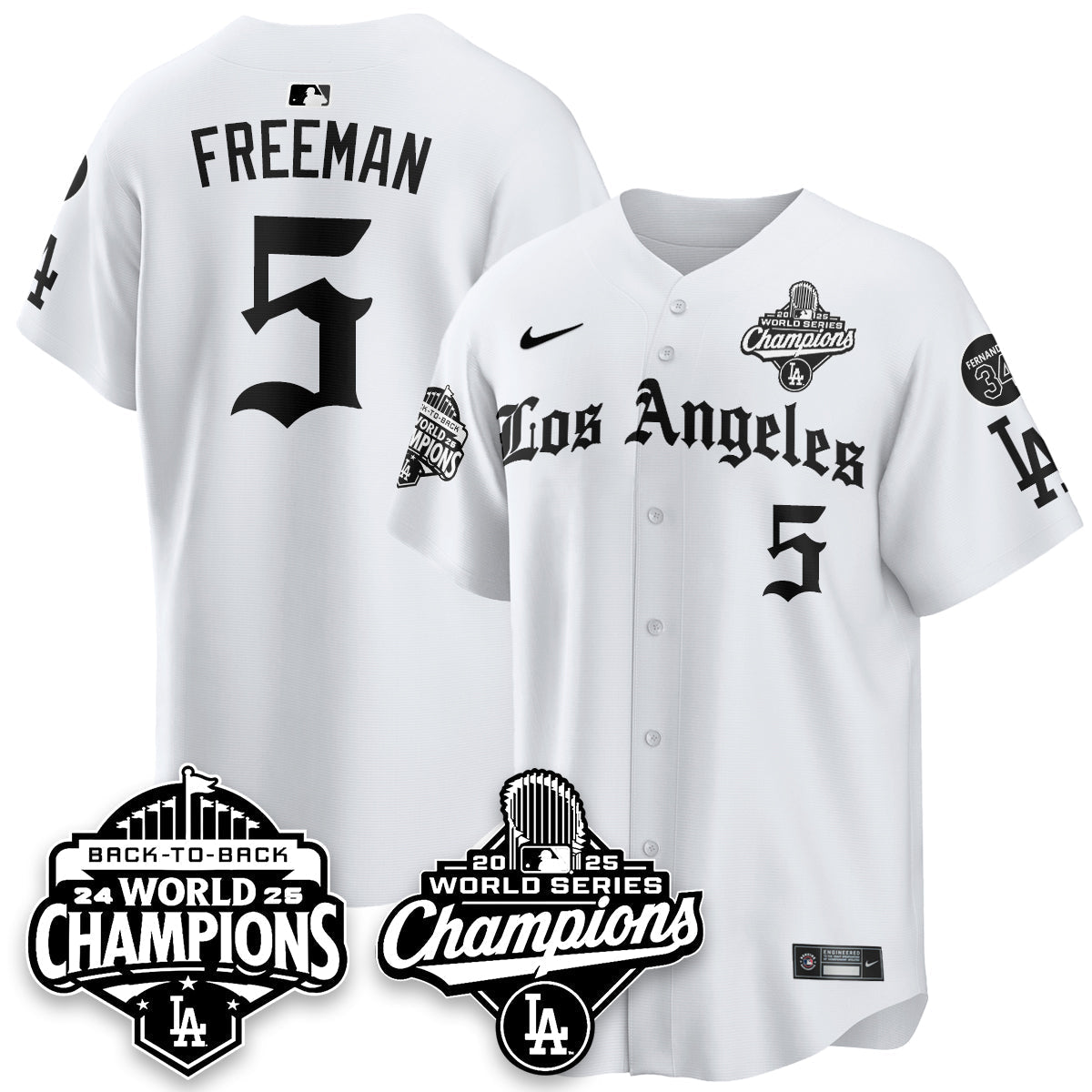 LAD 2025 World Series Champions Vapor Premier Limited Jersey - LA Gothic Edition - All Stitched-DTD