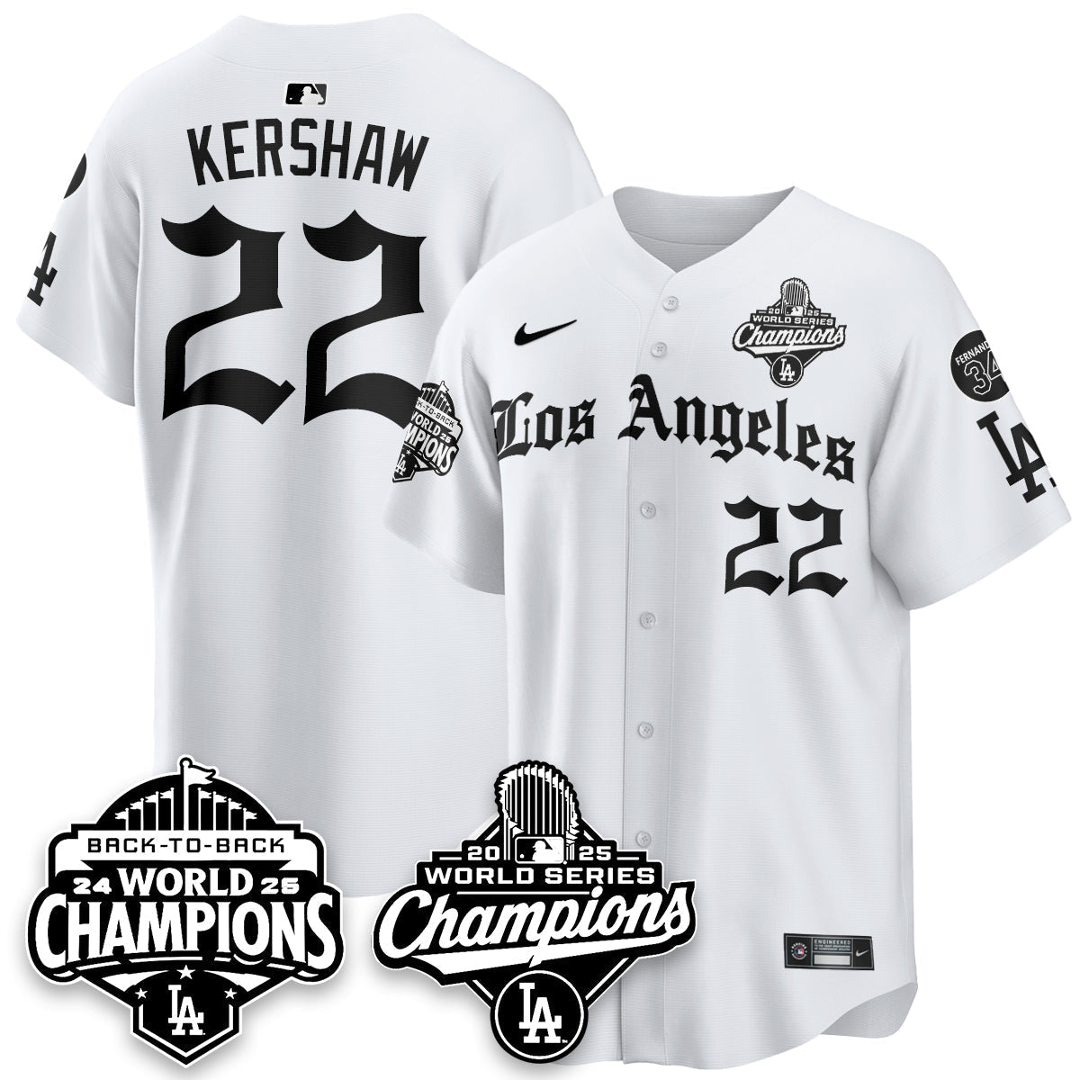 LAD 2025 World Series Champions Vapor Premier Limited Jersey - LA Gothic Edition - All Stitched-DTD