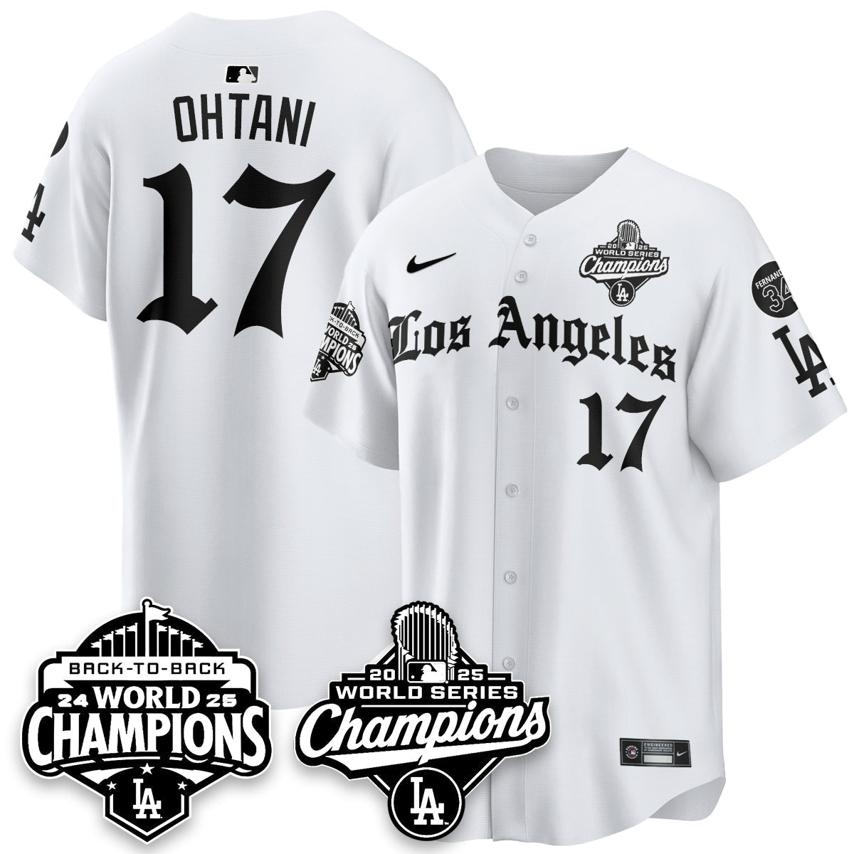 LAD 2025 World Series Champions Vapor Premier Limited Jersey - LA Gothic Edition - All Stitched-DTD