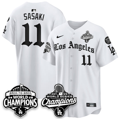 LAD 2025 World Series Champions Vapor Premier Limited Jersey - LA Gothic Edition - All Stitched-DTD