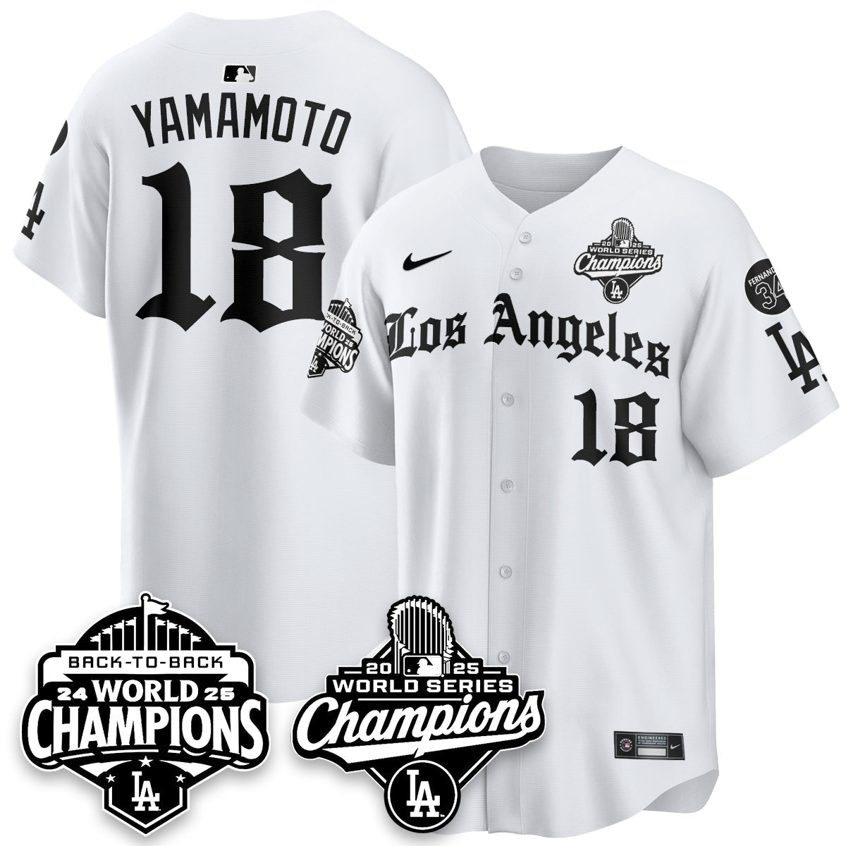 LAD 2025 World Series Champions Vapor Premier Limited Jersey - LA Gothic Edition - All Stitched-DTD