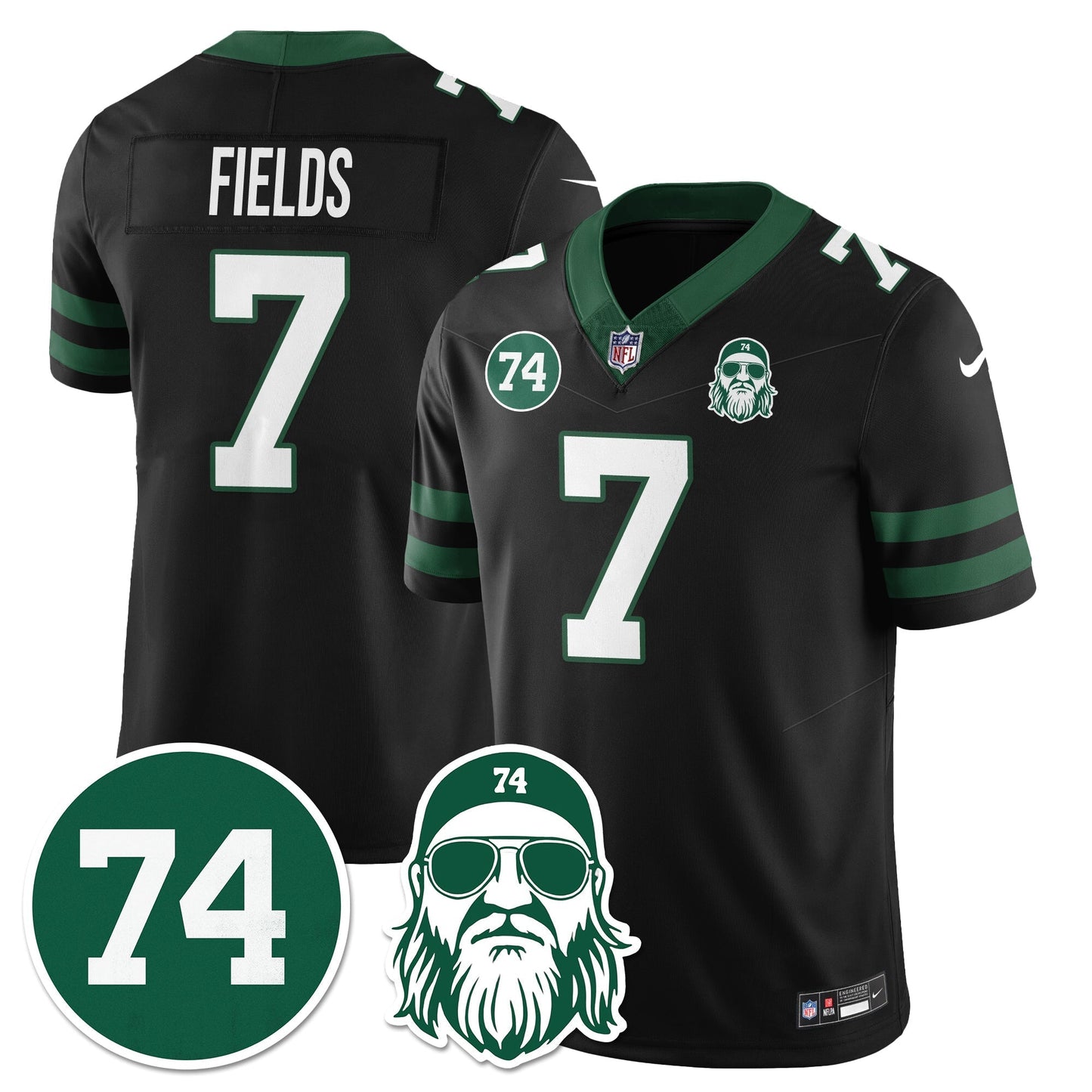 NYJ Vapor Limited Jersey - Nick Mangold Patch - All Stitched-DTD