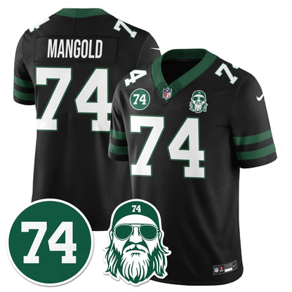 NYJ Vapor Limited Jersey - Nick Mangold Patch - All Stitched-DTD