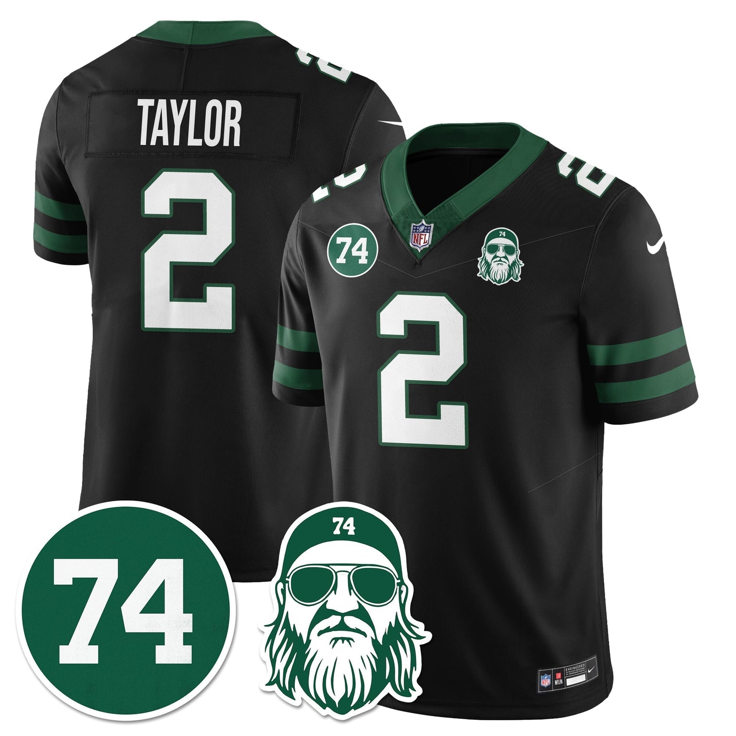 NYJ Vapor Limited Jersey - Nick Mangold Patch - All Stitched-DTD