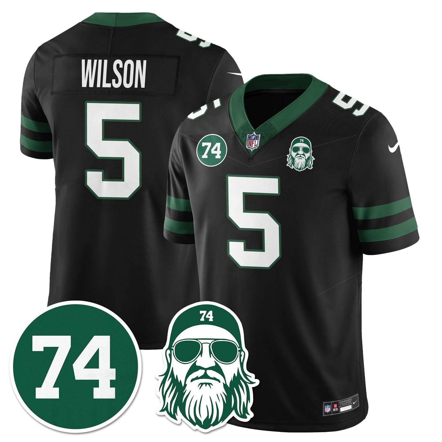 NYJ Vapor Limited Jersey - Nick Mangold Patch - All Stitched-DTD