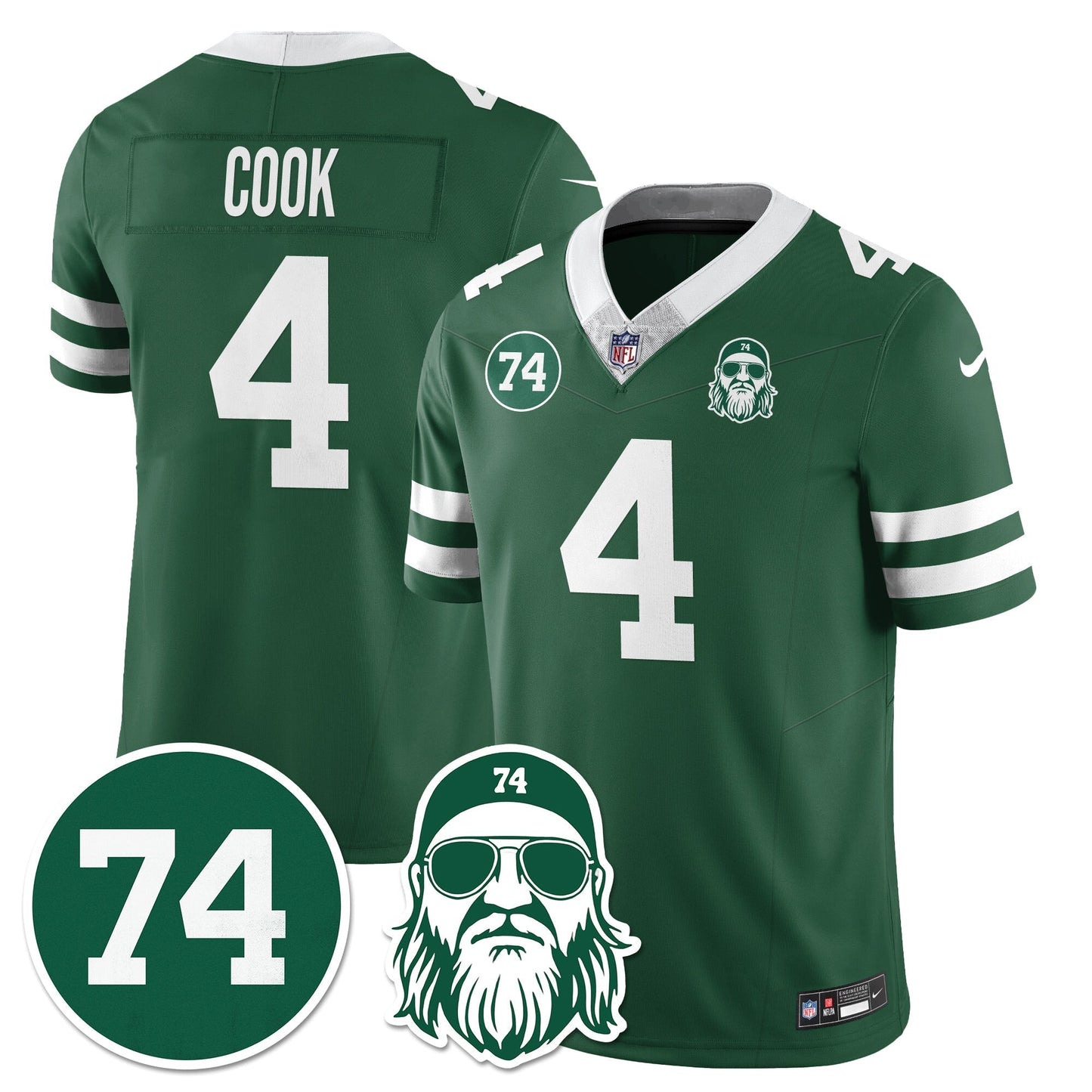 NYJ Vapor Limited Jersey - Nick Mangold Patch - All Stitched-DTD