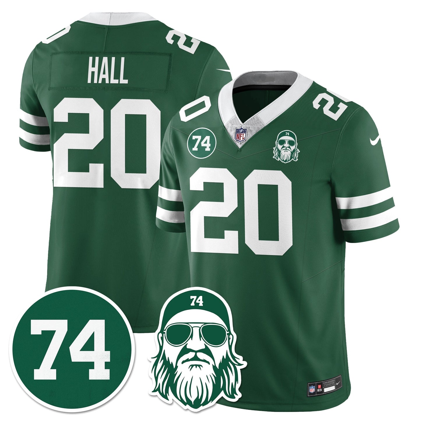 NYJ Vapor Limited Jersey - Nick Mangold Patch - All Stitched-DTD