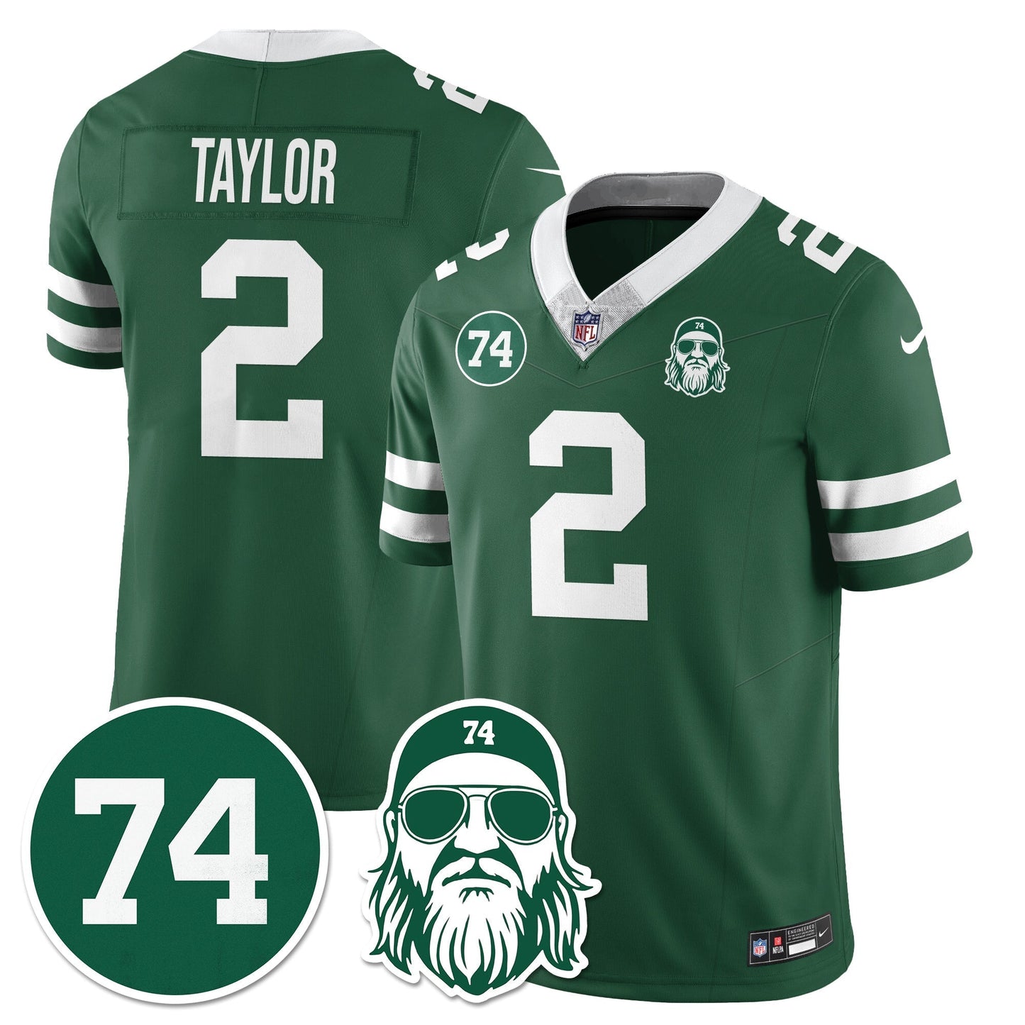 NYJ Vapor Limited Jersey - Nick Mangold Patch - All Stitched-DTD