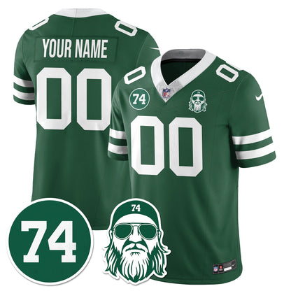 Custom NYJ Vapor Limited Jersey - Nick Mangold Patch - All Stitched-DTD