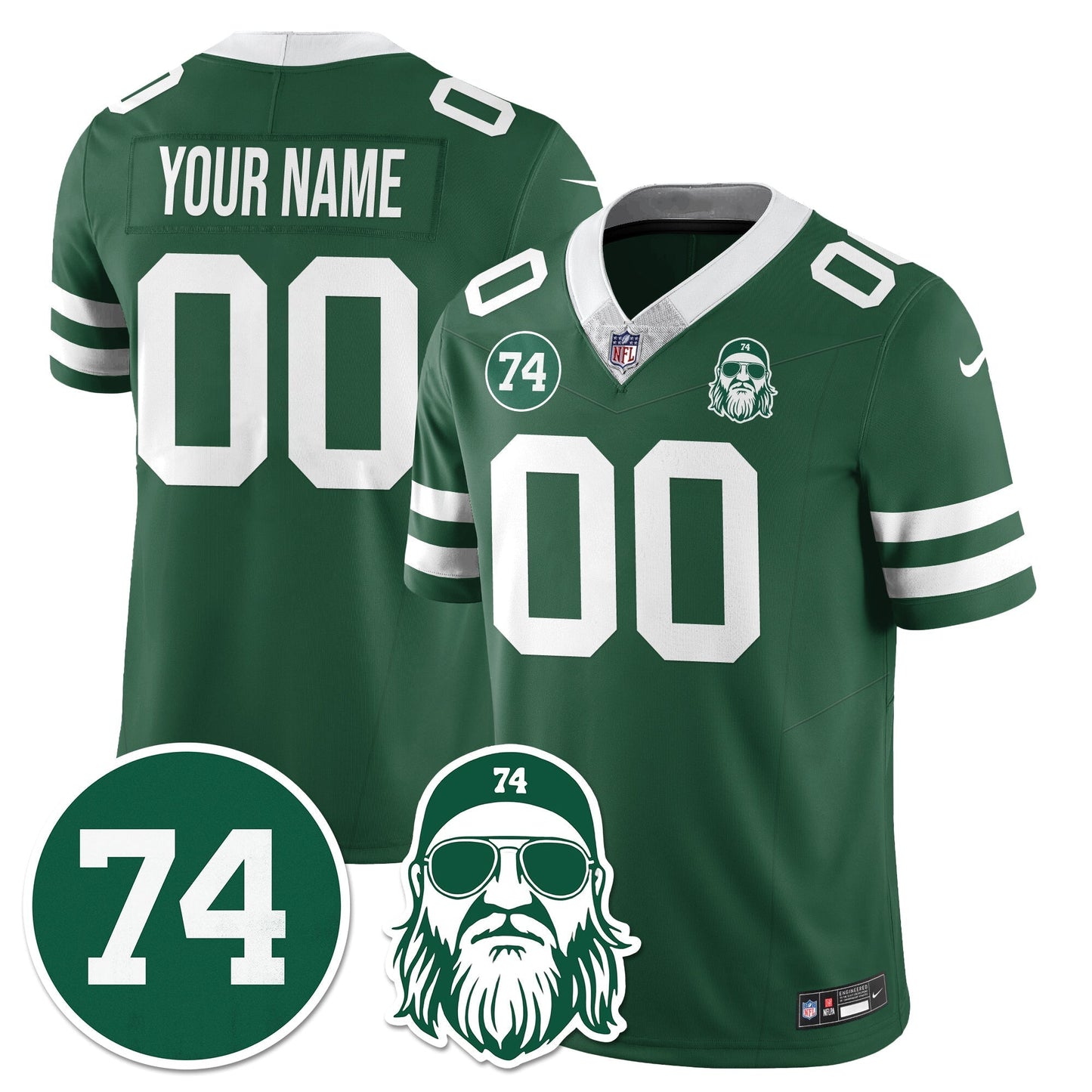 NYJ Vapor Limited Jersey - Nick Mangold Patch - All Stitched-DTD