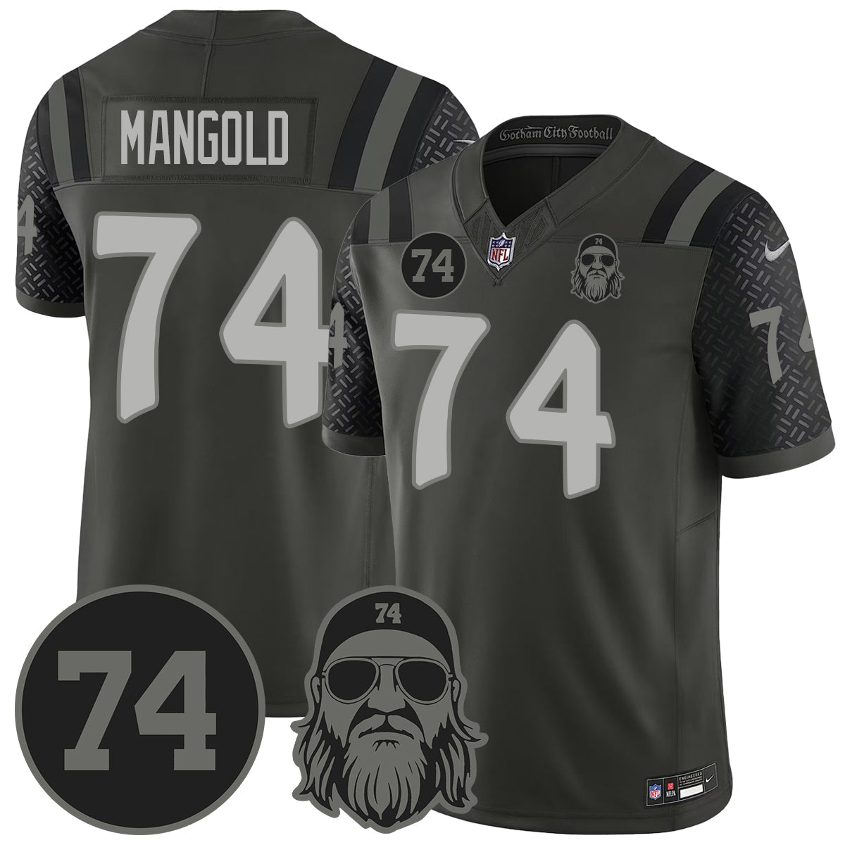 NYJ Vapor Limited Jersey - Nick Mangold Patch - All Stitched-DTD