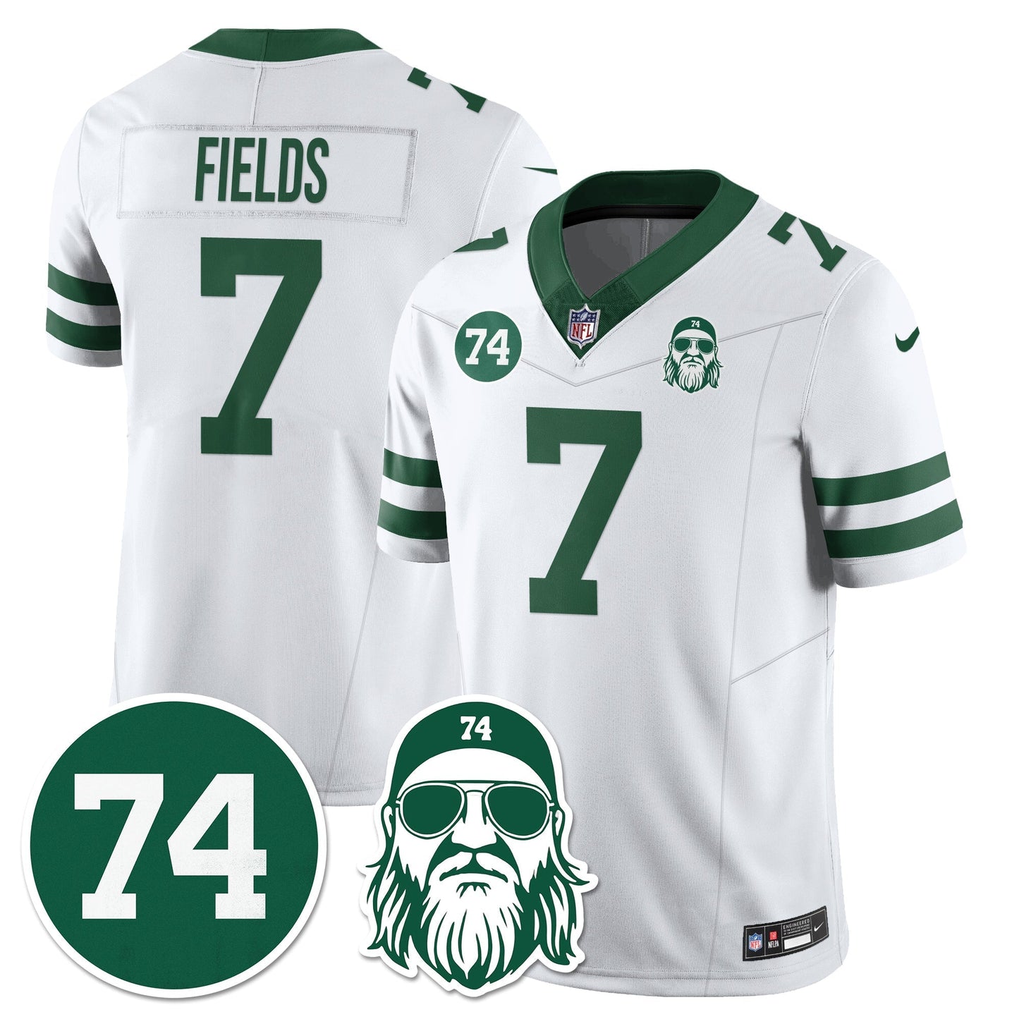 NYJ Vapor Limited Jersey - Nick Mangold Patch - All Stitched-DTD