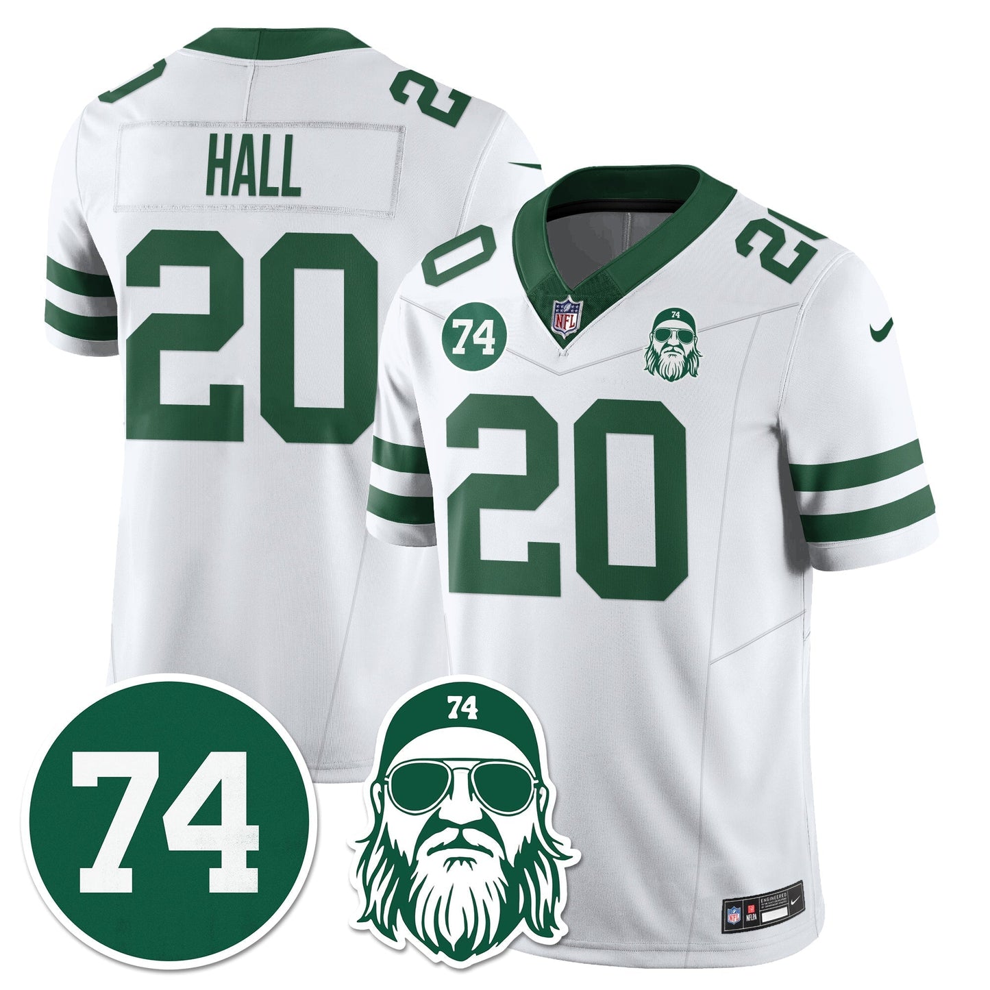 NYJ Vapor Limited Jersey - Nick Mangold Patch - All Stitched-DTD
