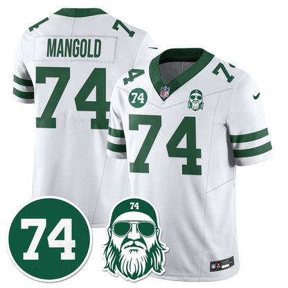 NYJ Vapor Limited Jersey - Nick Mangold Patch - All Stitched-DTD