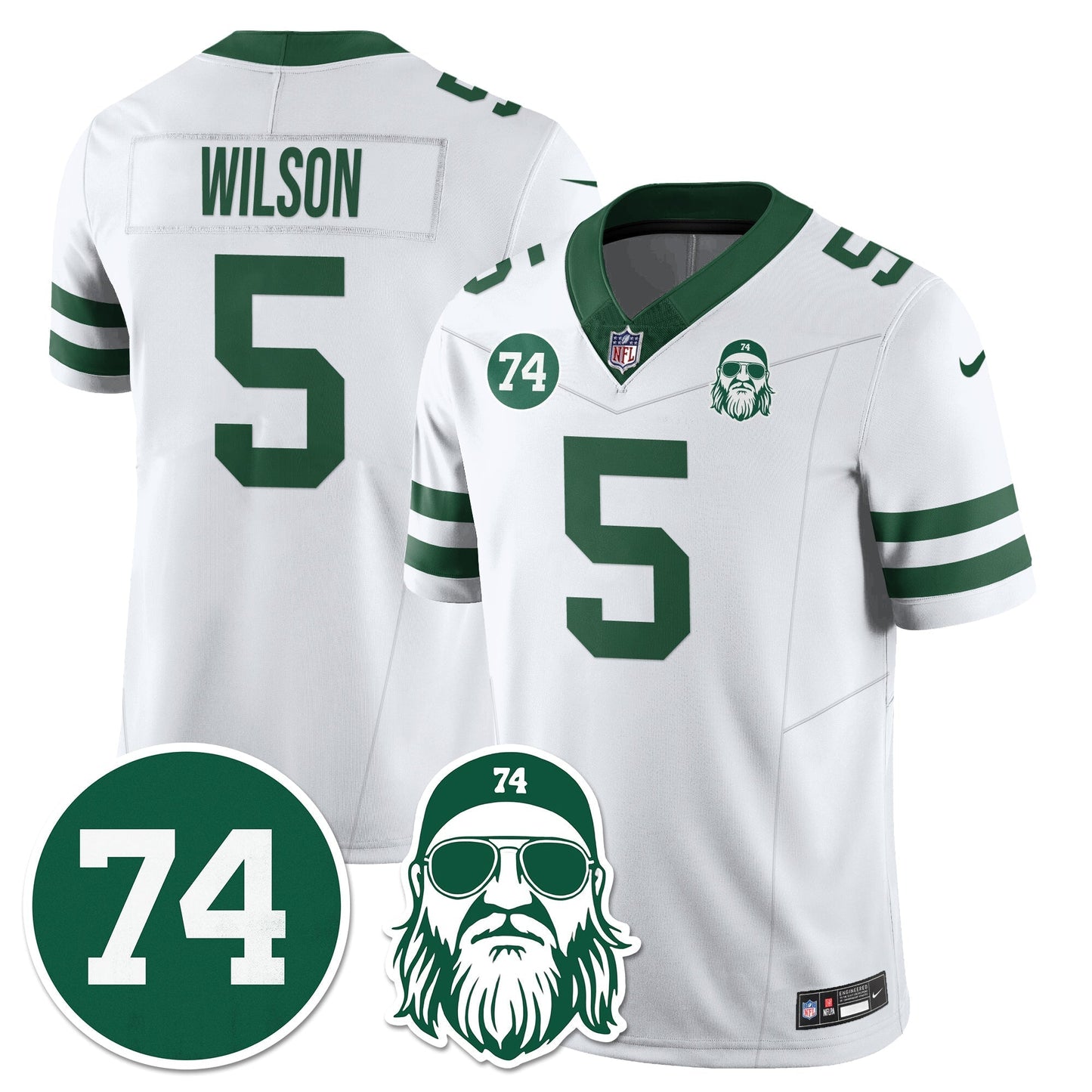 NYJ Vapor Limited Jersey - Nick Mangold Patch - All Stitched-DTD