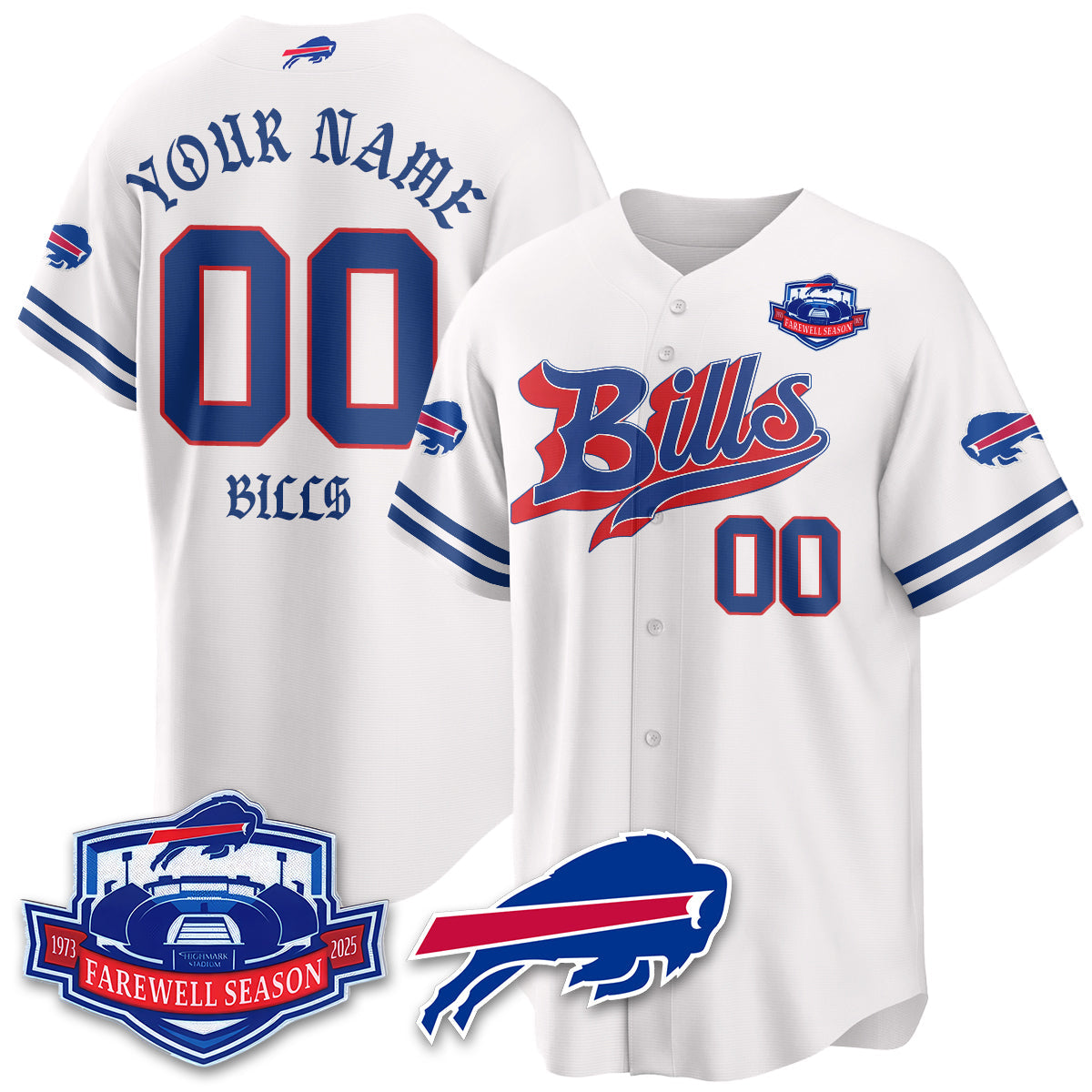 BUF Born x Raised Baseball Custom Jersey - All Stitched-DTD