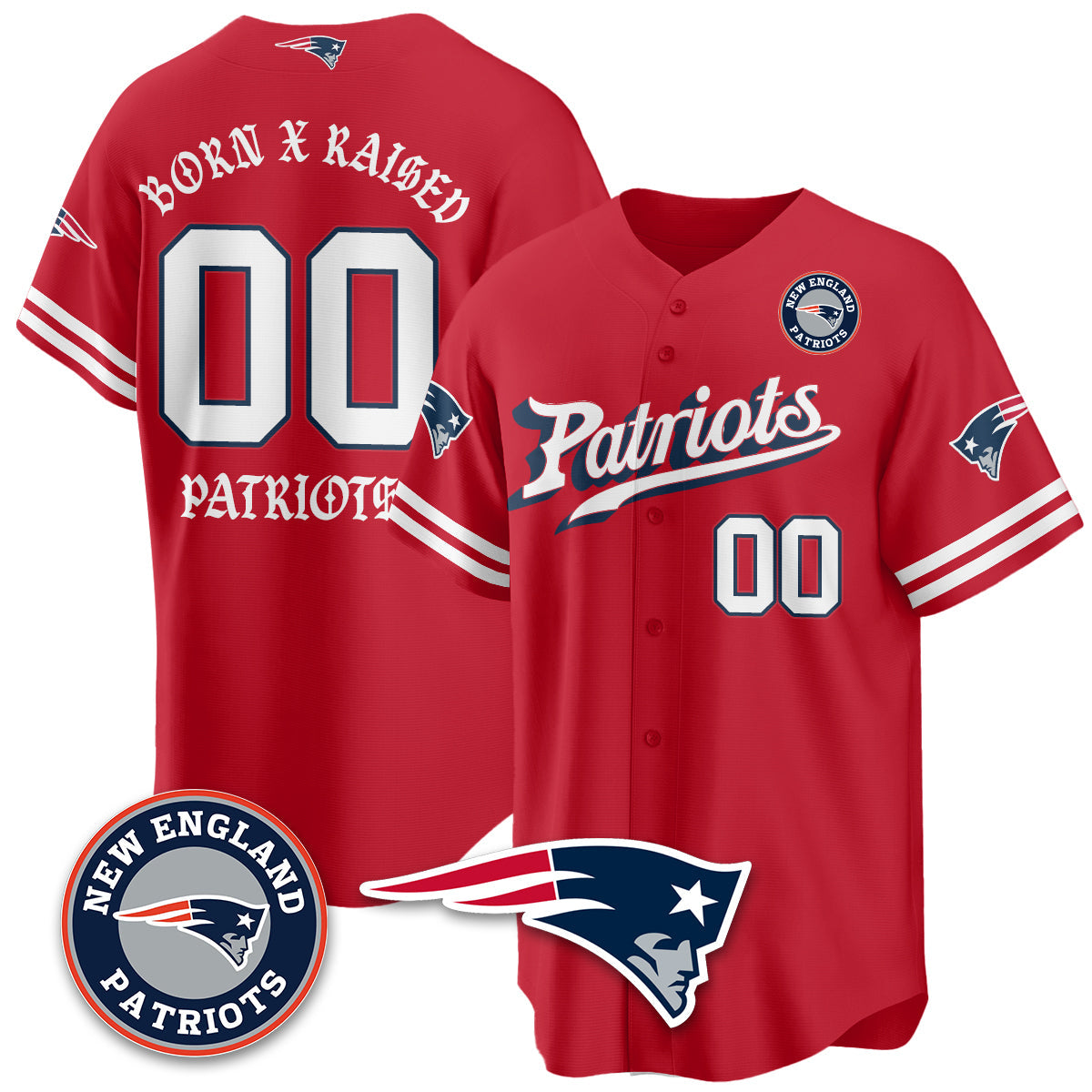 NE Born x Raised Baseball Jersey - All Stitched-DTD