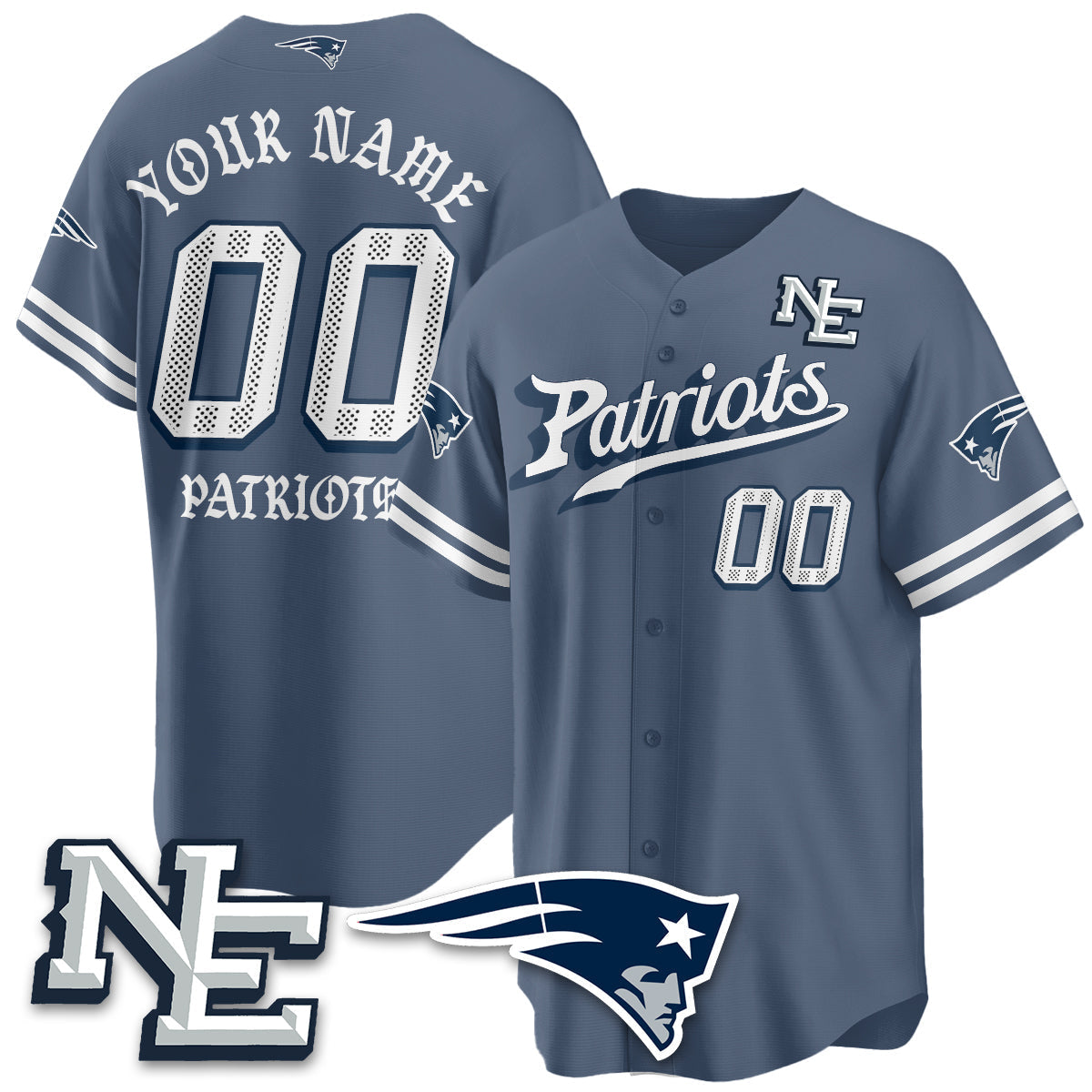 Custom NE Born x Raised Baseball Jersey - All Stitched-DTD