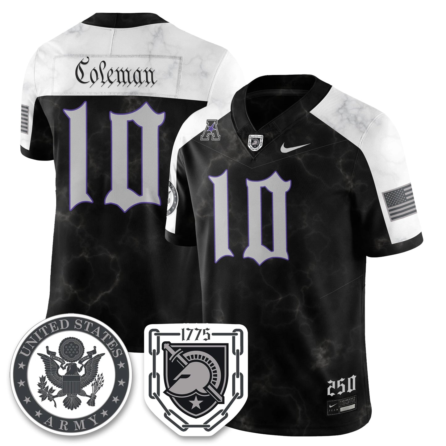 Army Black Knights Vapor Limited Jersey - 250 Years of Service and Sacrifice - All Stitched-DTD