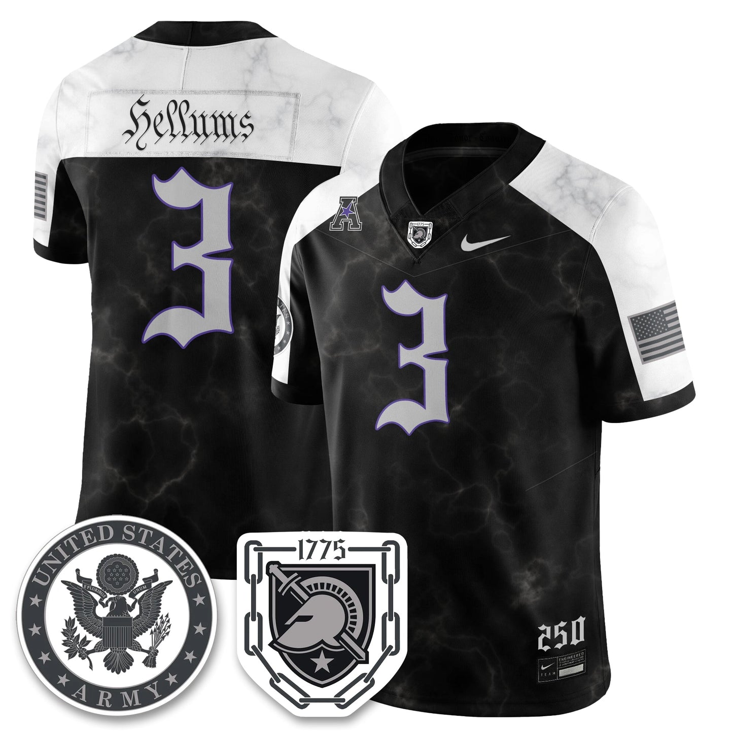 Army Black Knights Vapor Limited Jersey - 250 Years of Service and Sacrifice - All Stitched-DTD