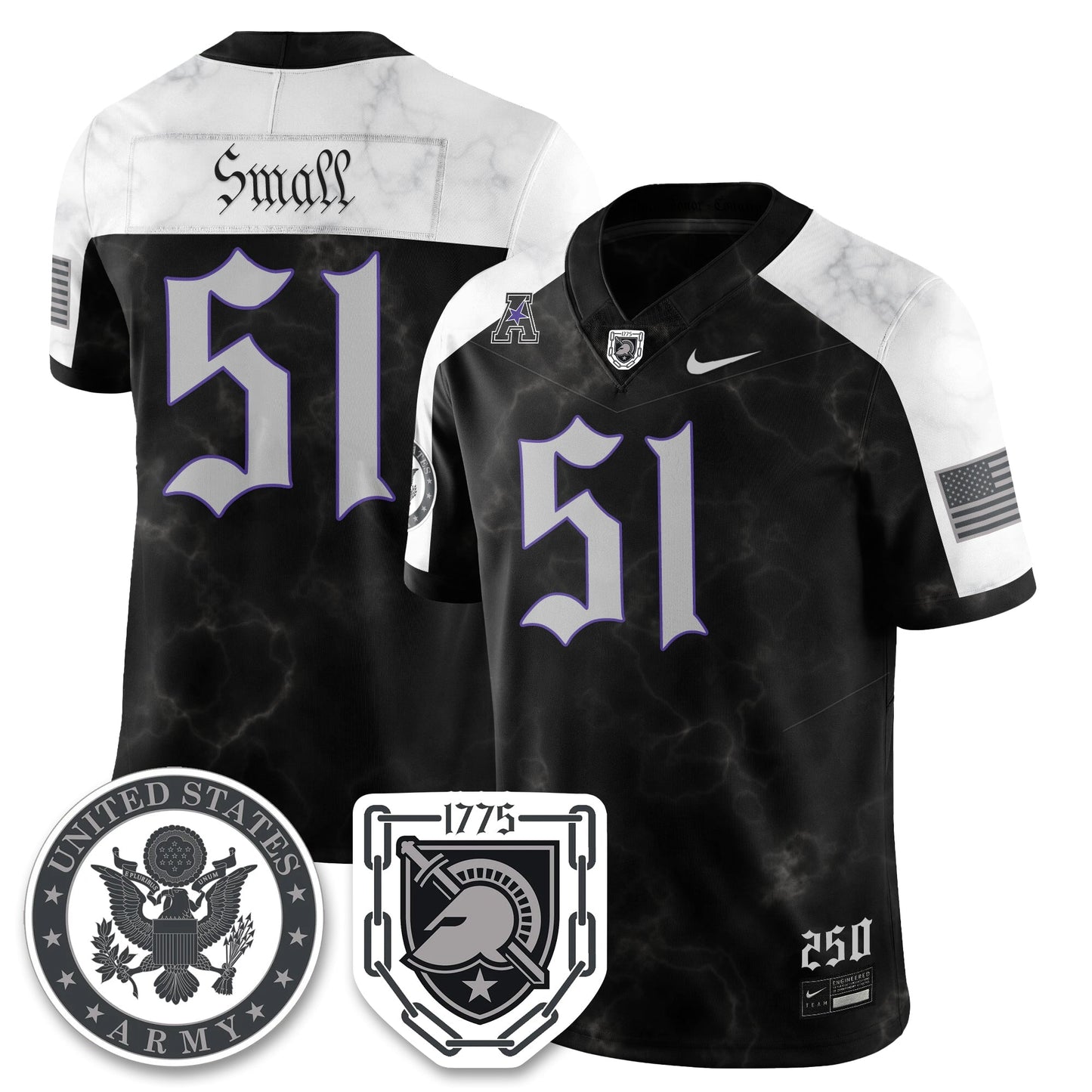 Army Black Knights Vapor Limited Jersey - 250 Years of Service and Sacrifice - All Stitched-DTD