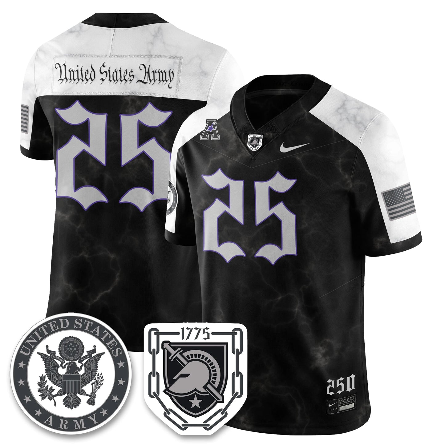 Army Black Knights Vapor Limited Jersey - 250 Years of Service and Sacrifice - All Stitched-DTD