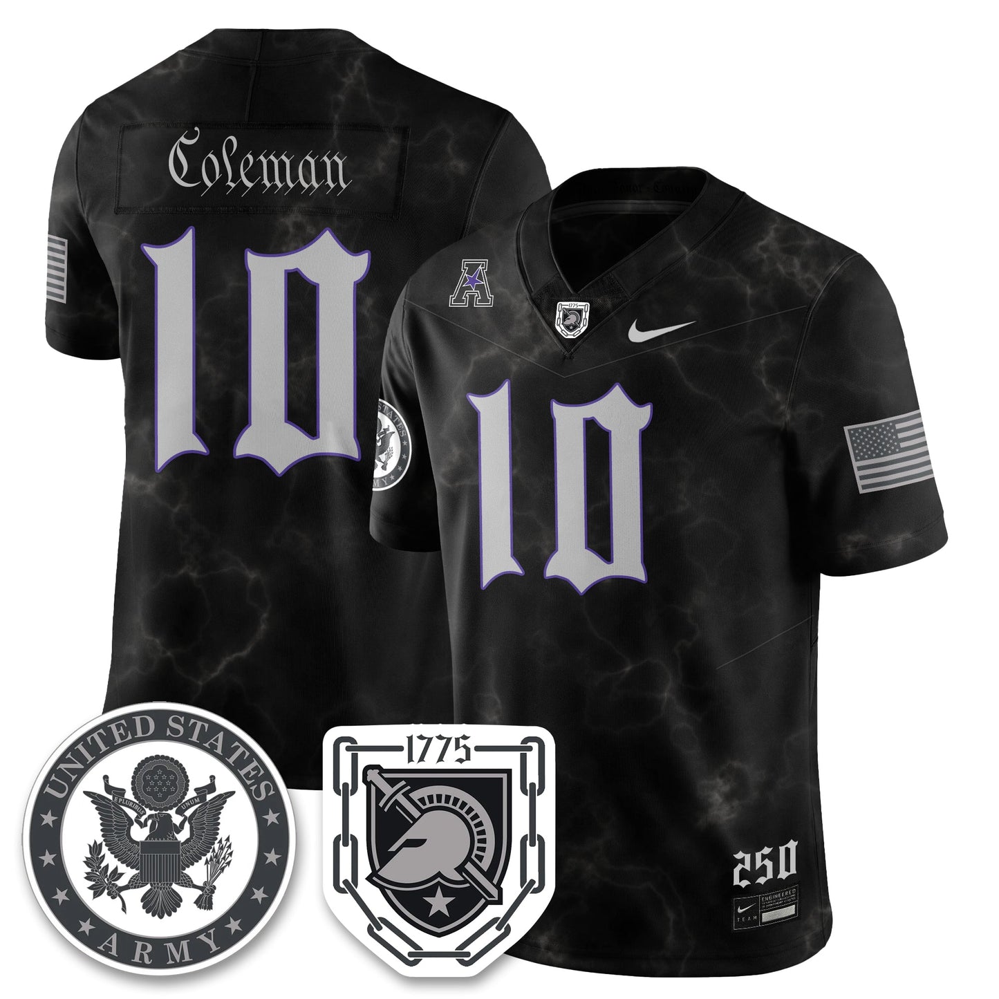 Army Black Knights Vapor Limited Jersey - 250 Years of Service and Sacrifice - All Stitched-DTD