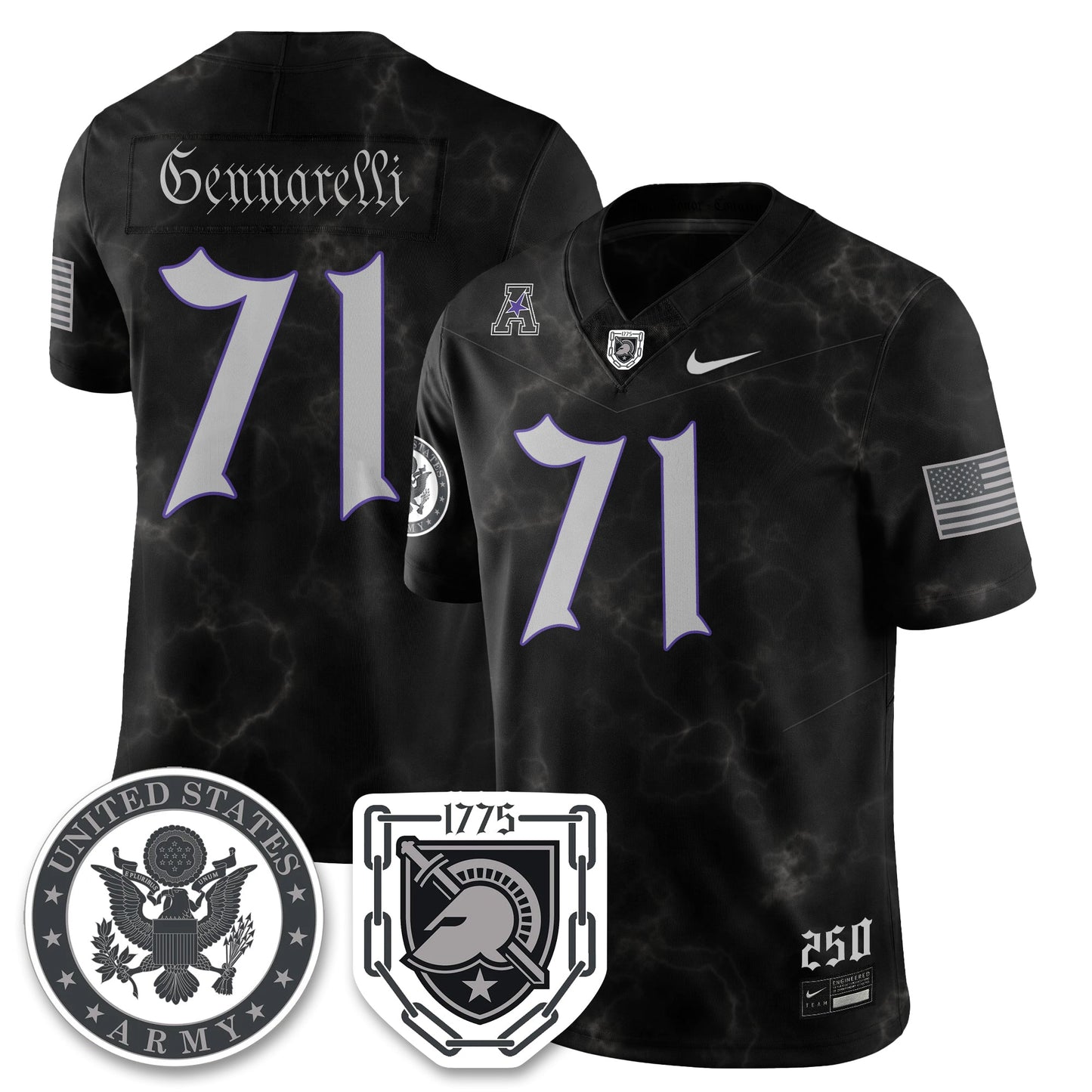 Army Black Knights Vapor Limited Jersey - 250 Years of Service and Sacrifice - All Stitched-DTD