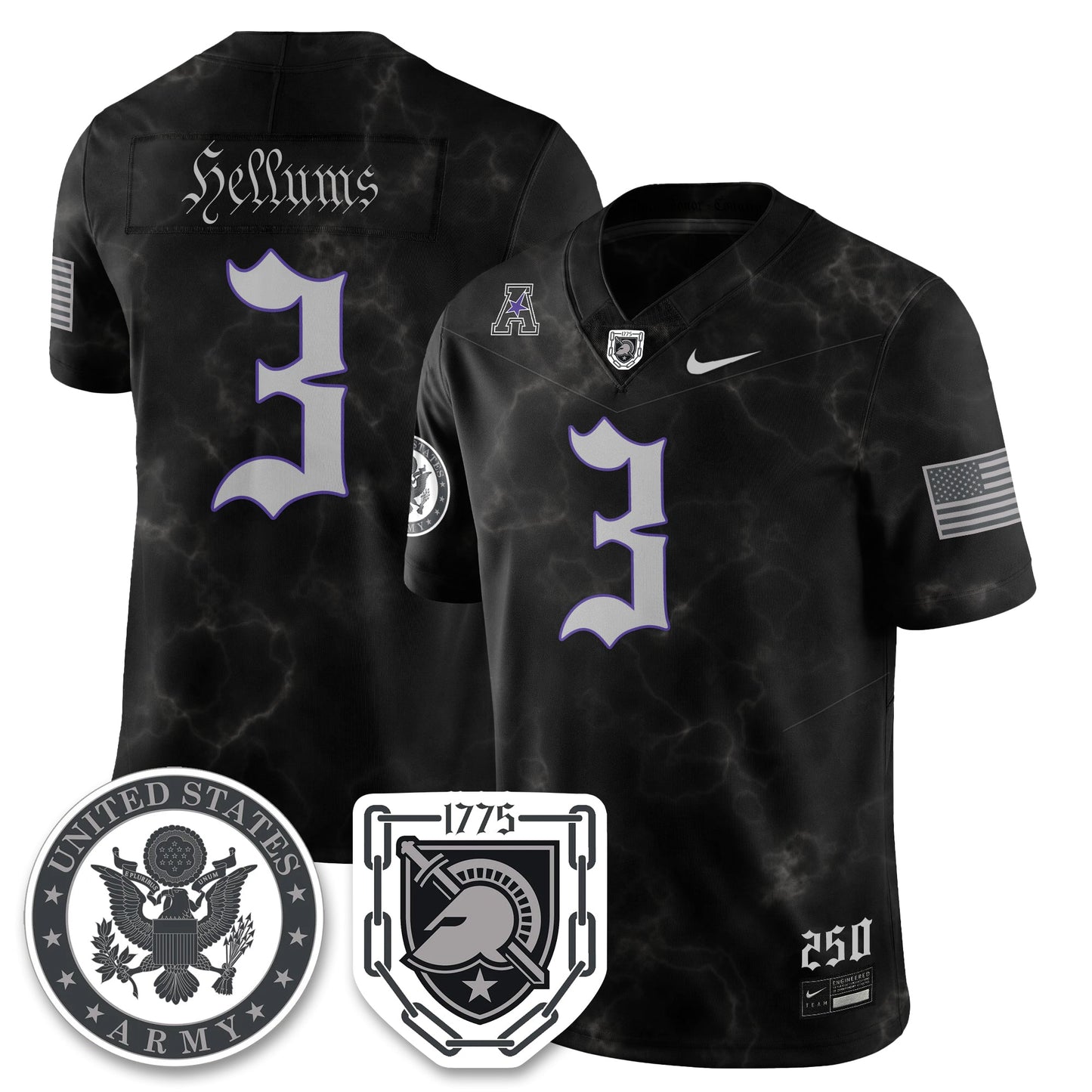 Army Black Knights Vapor Limited Jersey - 250 Years of Service and Sacrifice - All Stitched-DTD