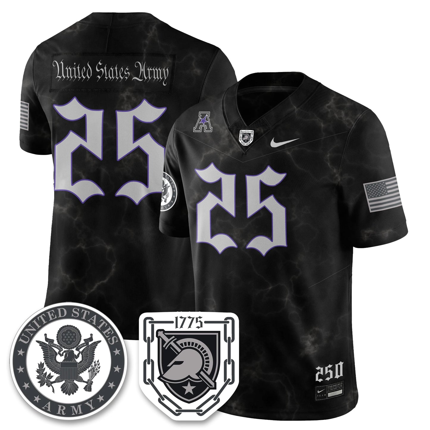 Army Black Knights Vapor Limited Jersey - 250 Years of Service and Sacrifice - All Stitched-DTD